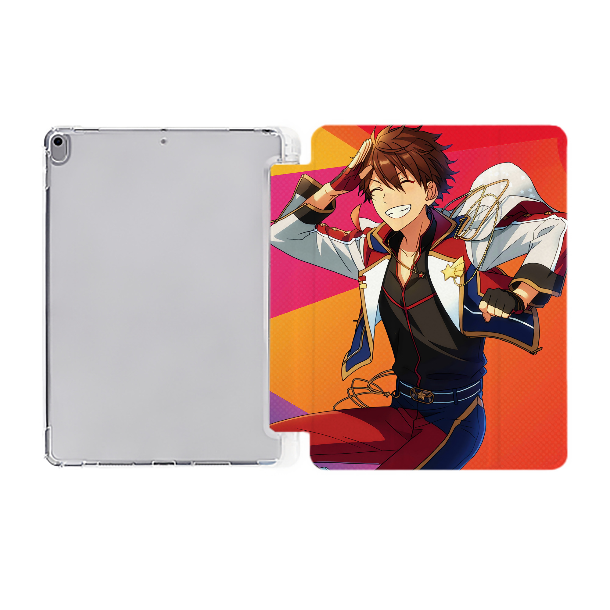 （画像用） あんさんぶるスターズ! Ensemble Stars IPad ケース ペン収納付き 三つ折りスタンド PUレザー×シリコン 対応機種9.5/10.5/10.9インチ